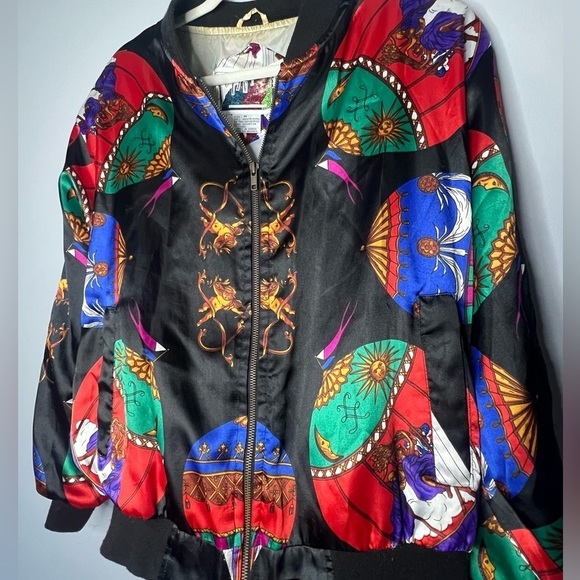 Vintage 80s Active Code Hot Air Balloon Artsy Windbreaker Medium - Picture 4 of 7